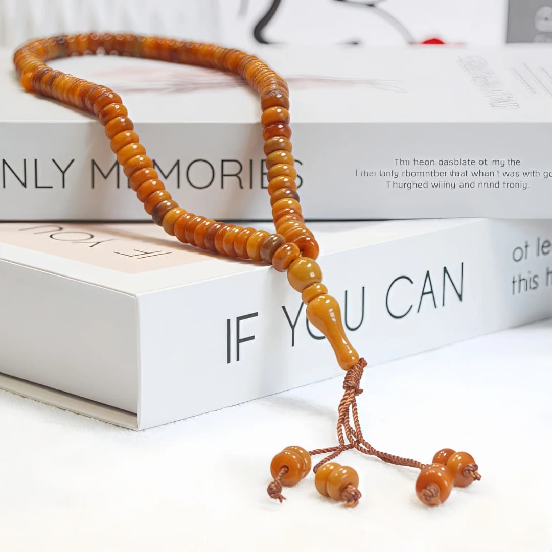 مسبحة إسلامية يدوية 99 حبة - 10 مم، من الراتنج، للصلاة في رمضان والعيد - 6