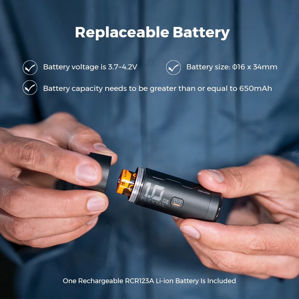 مضخة هواء تخييم FLEXTAIL ZERO PUMP - 30 جرام، منفاخ كهربائي محمول لفرش النوم، مع بطارية قابلة لإعادة الشحن - 5