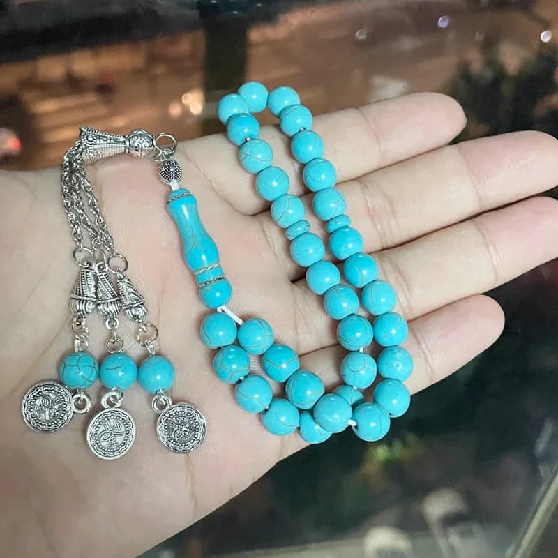 Tasbih bule Turquoise stone 33 prayer beads muslim gift turkish fashion misbaha islamic rosary arabic bracelet - 4