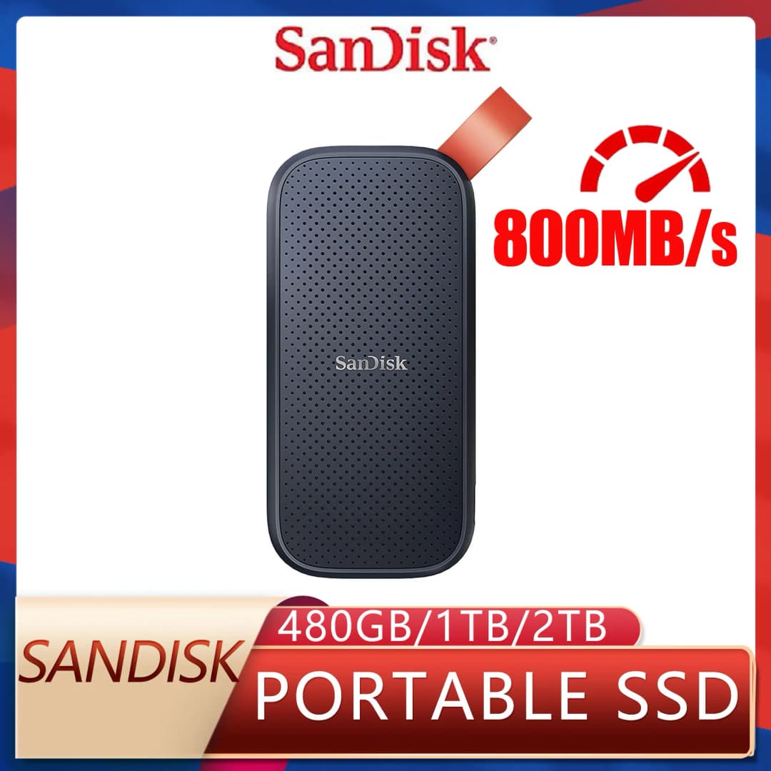 محرك أقراص صلب خارجي سان ديسك E30 عالي السرعة، سعات 480 جيجابايت و1 تيرابايت و2 تيرابايت، محرك أقراص خارجي أصلي للابتوب وسطح المكتب