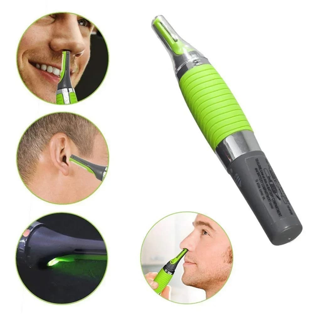 Male Nose Hair Trimmer 2in1 Facial Epilator - Rechargeable, Waterproof, Portable - Nose Hair, Ear Hair, Eyebrow Hair Chin Hair - 5