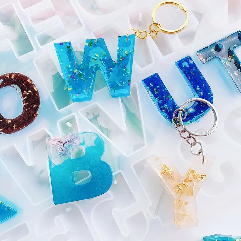 الأبجدية الايبوكسي الراتنج قالب من السيليكون DIY بها بنفسك رسالة عدد قلادة الراتنج قالب المفاتيح القرط الايبوكسي مجوهرات من مادة الراتنج الحرف قالب الصب - 3
