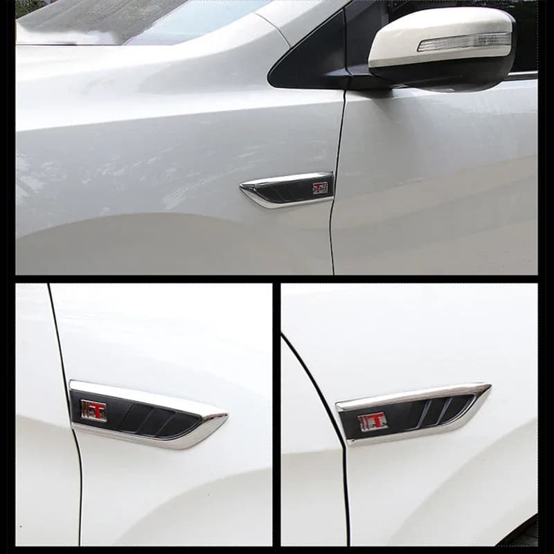 Car Body Decoration False Wind Mouth Side Modification Electroplated Wind Mesh Blade Fender Sticker Exterior Decorative Sticker - 3