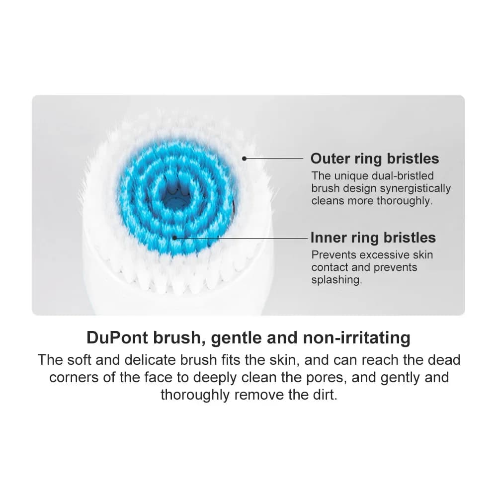 فرشاة تنظيف كهربائية بالموجات فوق الصوتية ، منظف الوجه ، مدلك الوجه ، فرشاة تنظيف دوارة سونيك ، أداة تنظيف عميق ، 3 في 1 - 4