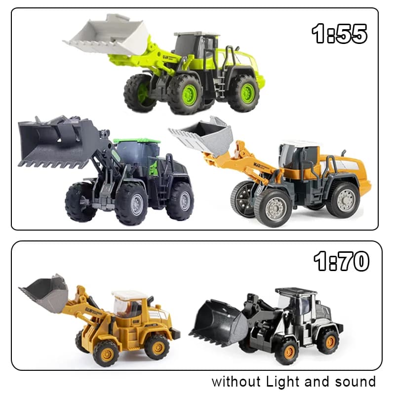 Bulldozer Alloy+Plastic Diecast Model Engineering Play Vehicles Pull Back Driving Loader Car Toys Collection Gifts For Children - 6