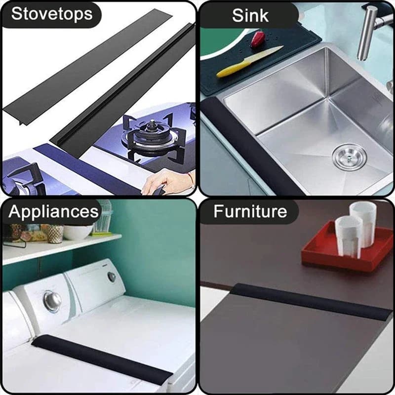Stove Counter Gap Cover T-shaped Silicone Rubber Strip for Kitchen Oil-gas Slit Filler Heat Resistant Mat Oil Dust Water Seal - 5