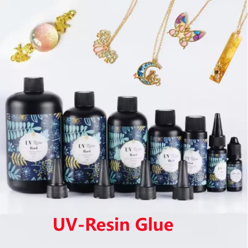 راتنج UV - 100 جرام صلب شفاف لاصق UV علاج بالأشعة فوق البنفسجية راتنج إيبوكسي لصنع المجوهرات DIY، ديكور الحرف