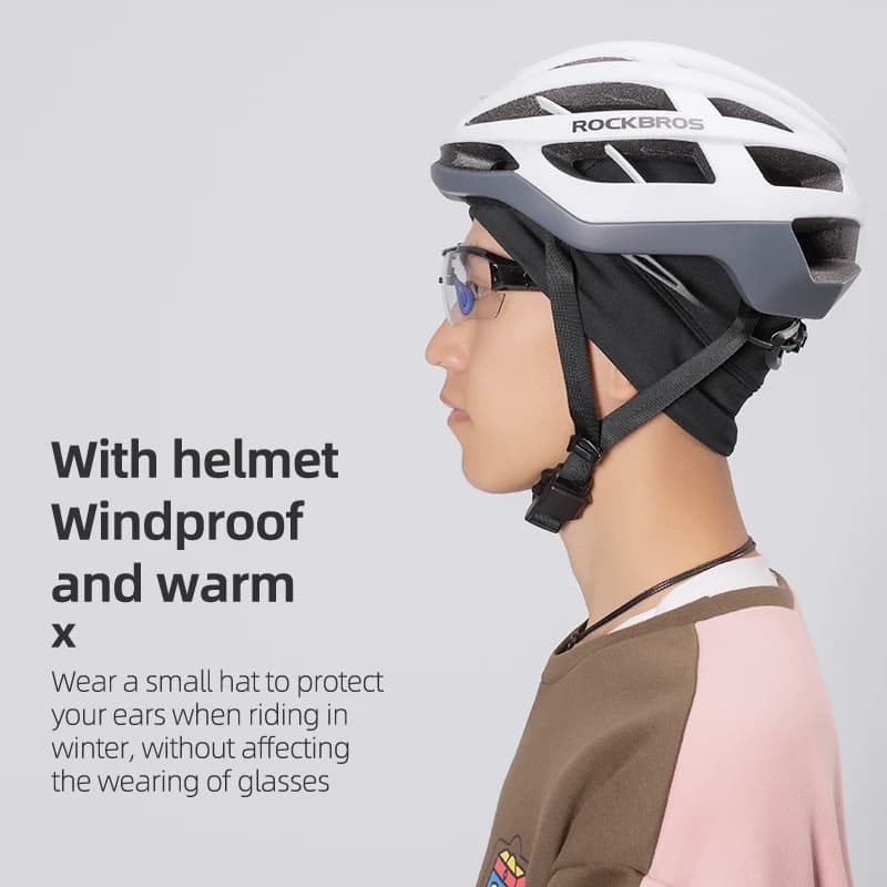 قبعات دراجات شتوية دافئة من ROCKBROS، قبعات دراجات حرارية من الصوف، مقاومة للرياح، قبعات تزلج وتنزه وركوب دراجات جبلية وطرق - 3