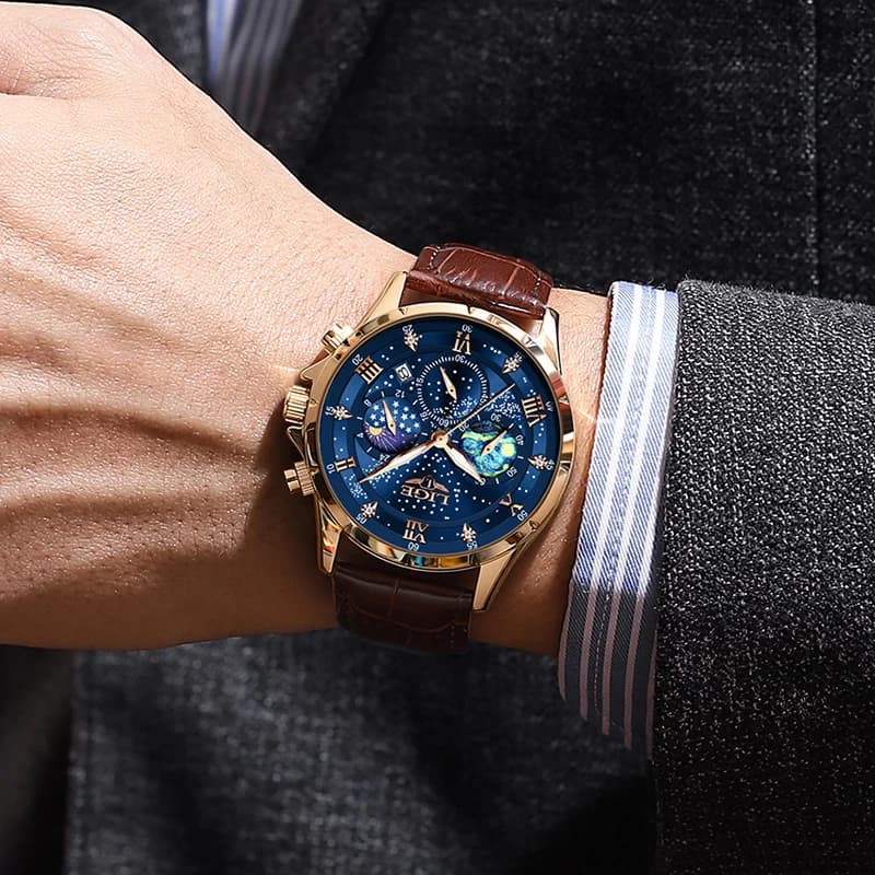 LIGE Men Watches Casual Sport Watch Men Luxury Waterproof Date Watches Luminous Chronograph Wristwatch Male Quartz Leather Clock - 4