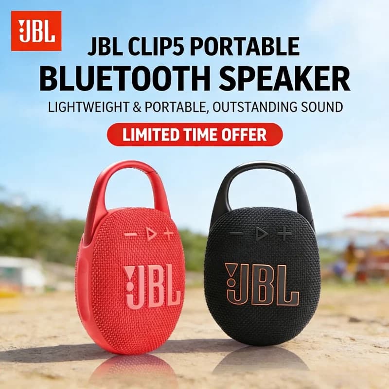 Original JBL Clip 5 Auracast Multi-Stereo Pairing Bluetooth Speaker IP67 Waterproof 12H Playtime Portable Shower Party Speaker