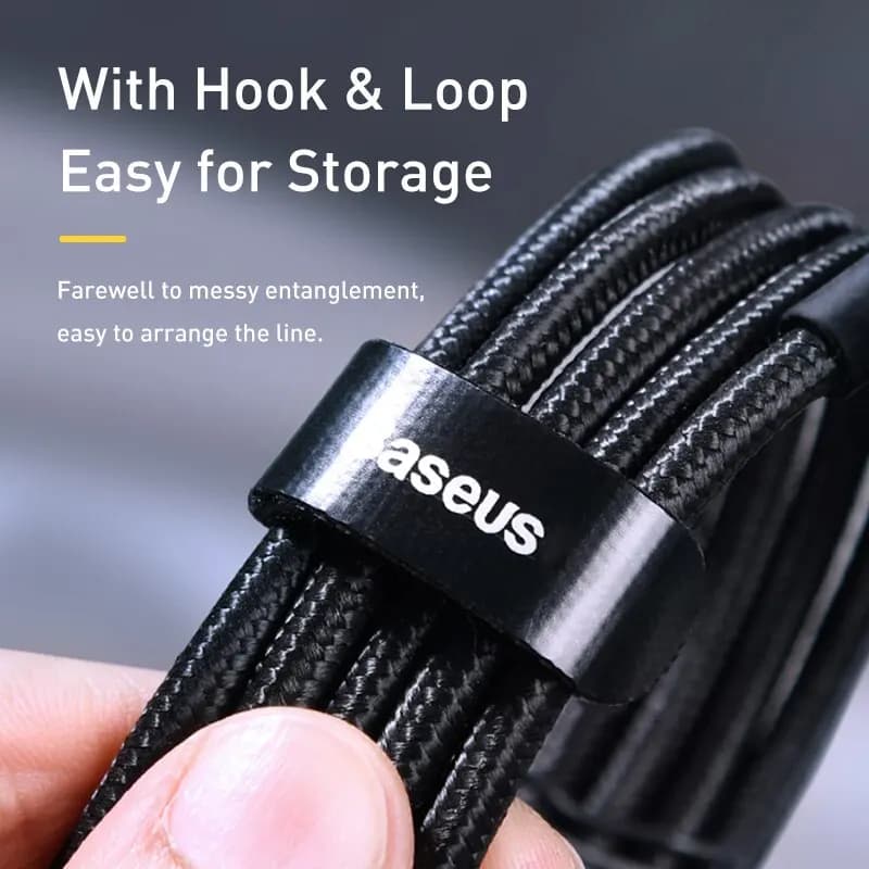 كابل Baseus USB Type C إلى USB C لهاتف iPhone 17 و16 بشحن سريع 100 واط/5 أمبير PD، كابل شاحن لماك بوك وشاومي وسامسونج Type-C - 6