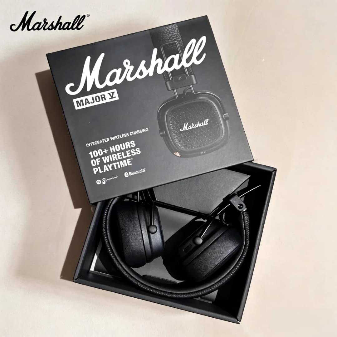 سماعات الرأس البلوتوث Marshall Major Ⅴ على الأذن، لاسلكية، باس عميق، قابلة للطي مع ميكروفون للرياضة والألعاب - 2