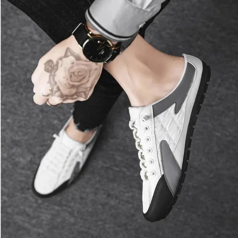 Summer Slippers for Men Trendy Men's Flat Bottom Casual Shoes Soft Sole Support Shoes Men's Sneakers - 6