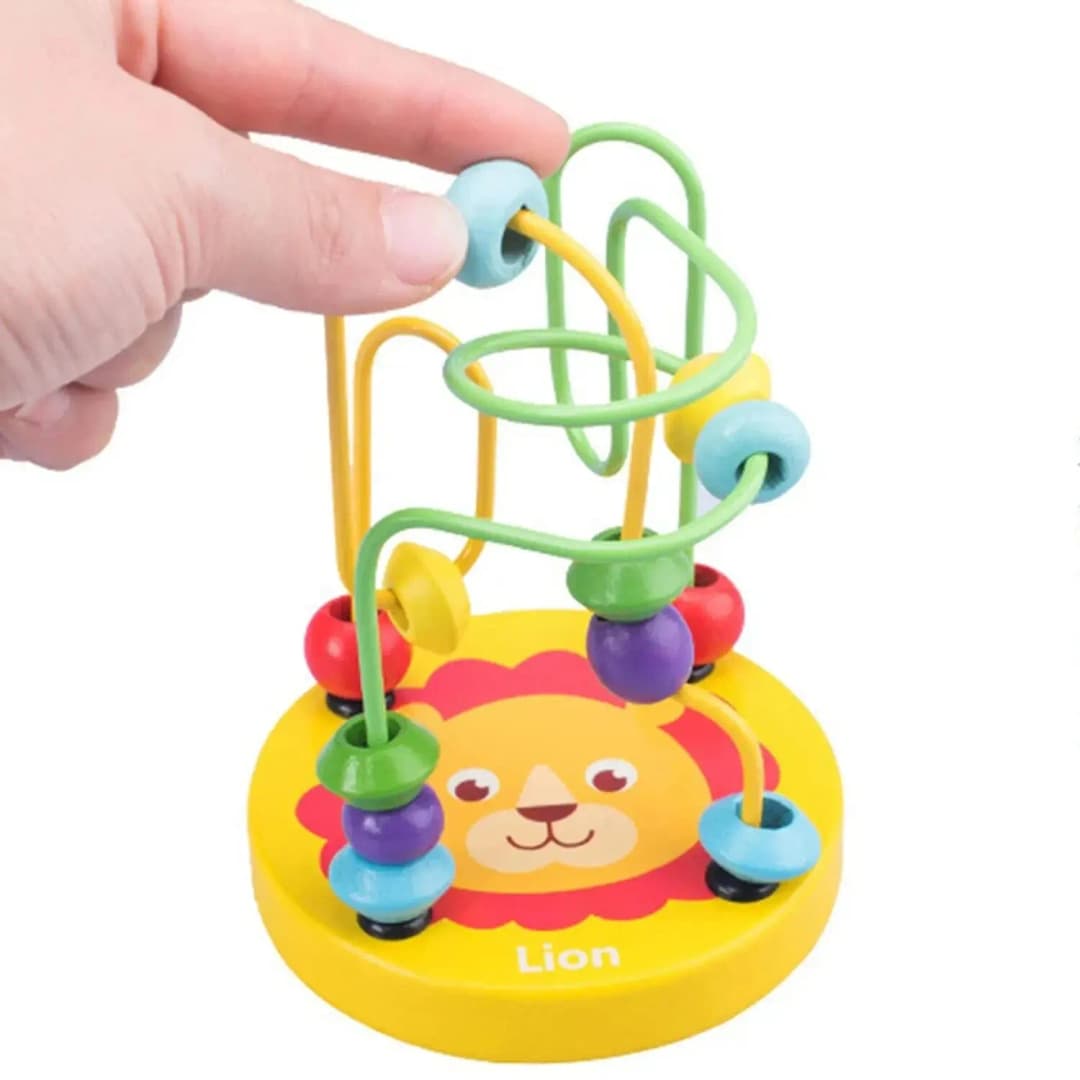 Colorful Wooden Roller Coaster Educational Circle Toy For Preschool Learning Bead Maze Toy Perfect Gift For Young Children - 3