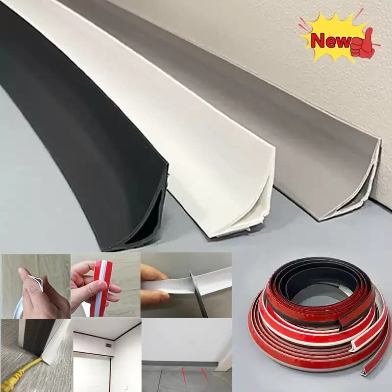 10M Ceiling Corner Line Wall Trim Strip Self-adhesive Skirting Decor Line Home Wall Anticollision Molding Line DIY Wall Sticker
