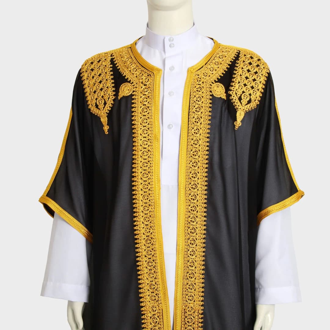 Eid Ramadan Islamic Clothing Men Kaftan Moroccan Kebaya Open Muslim Kimono Turkey Abaya East National Costume For Prayer Clothes - 4