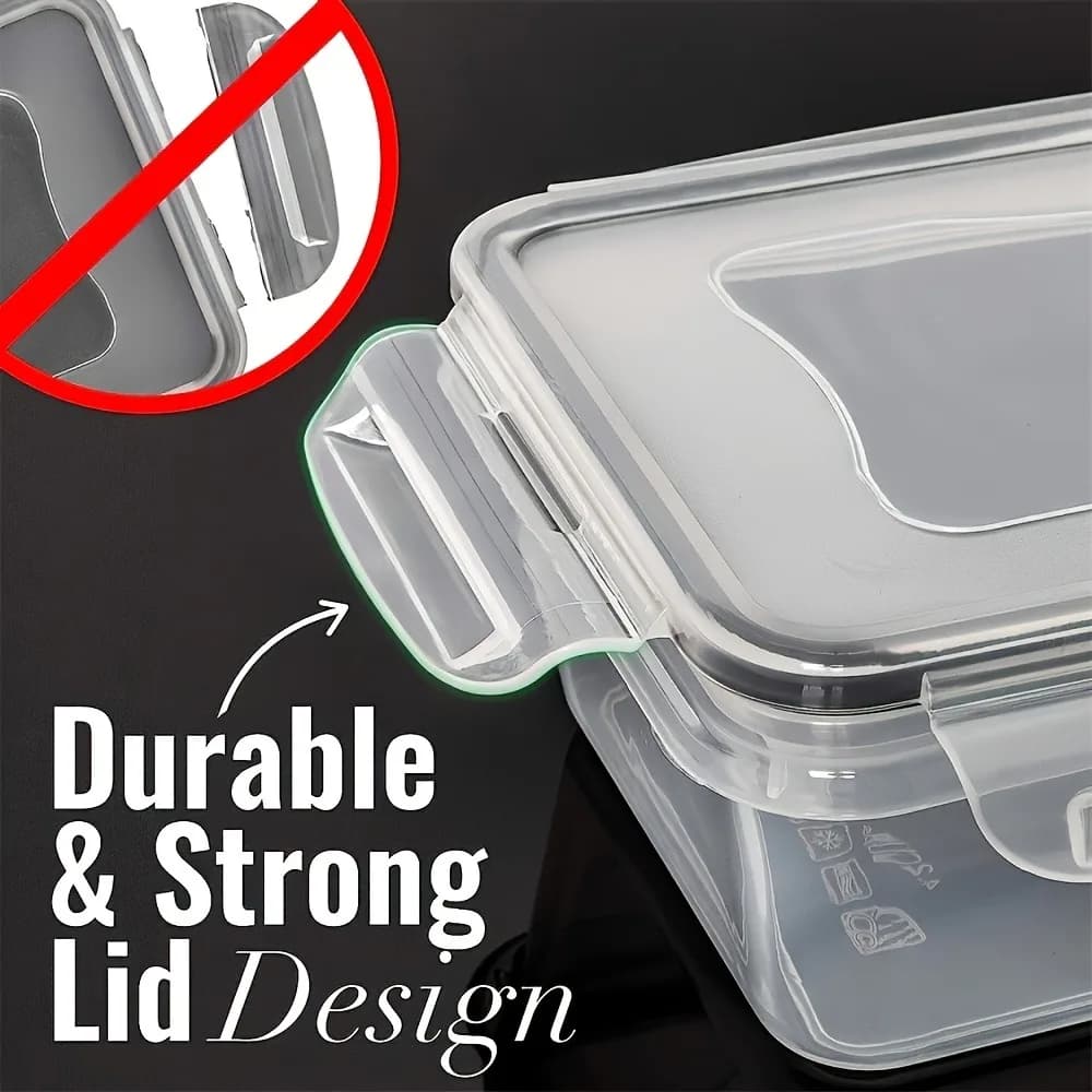 8-PC BPA-Free Airtight Food Containers with Locking Lids - Microwave/Freezer Safe PP Plastic Storage for Dry Goods/Fruit/Veggies - 6