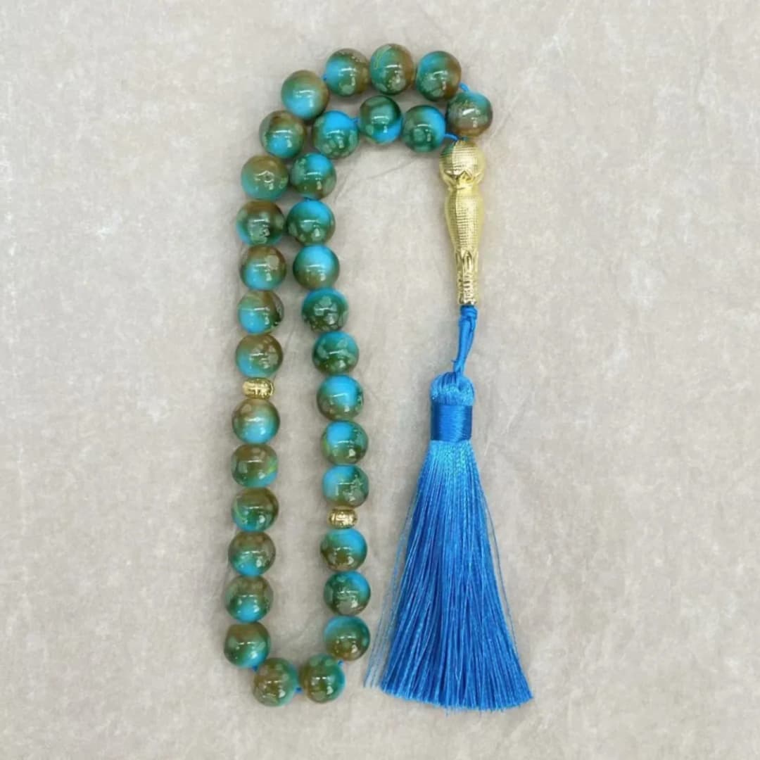 Handmade 10mm 33 Beads Glass Jewelry Bracelet Ramadan Muslim Rosary Tasbih Islamic Arab Prayer Beads Charm Bracelets Festival - 5