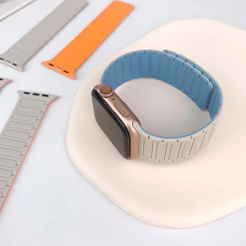 Magnetic Loop for Apple Watch Bands 44mm 40mm 49mm 45mm 41mm 38mm Silicone Bracelet iWatch Series 9 8 7 6 5 4 3 Se ultra 2 strap - 6