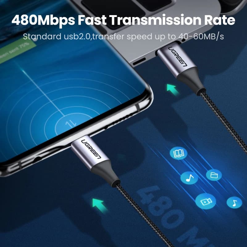 كابل يو جرين USB C إلى USB C، PD100W، كابل شحن سريع لماك بوك برو، آيباد برو 2020، سامسونج S20/S10 - 4