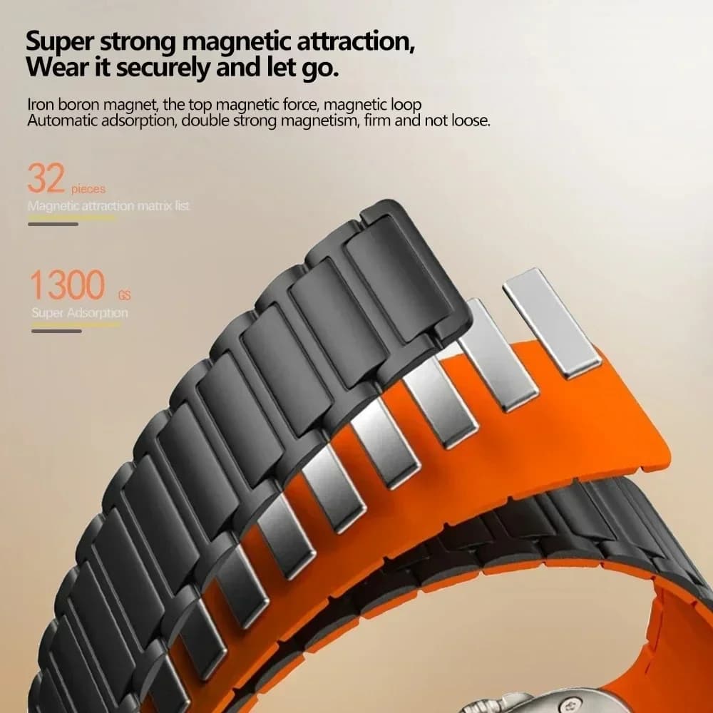 Magnetic Loop for Apple Watch Bands 44mm 40mm 49mm 45mm 41mm 38mm Silicone Bracelet iWatch Series 9 8 7 6 5 4 3 Se ultra 2 strap - 2