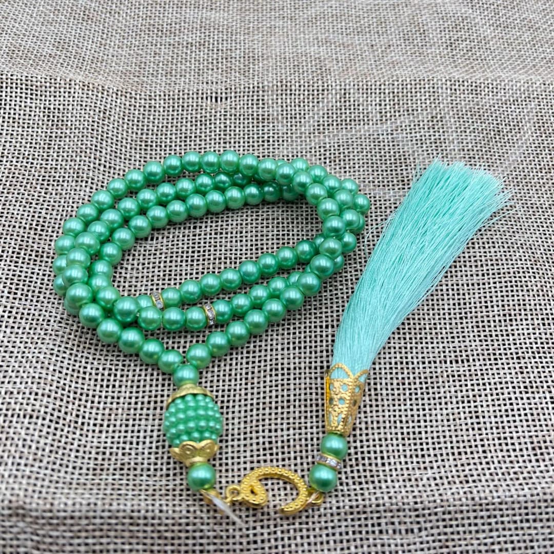 سبحة مسلمة من 99 حبة، مسبحة، سوار، مسبحة إسلامية، عقد من اللؤلؤ، مجوهرات رمضان والعيد للنساء والرجال - 4