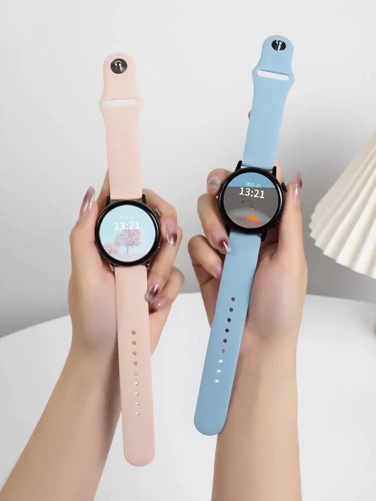 حزام ساعة 20mm/22mm لـ Samsung Galaxy Watch 6/4/5 Pro/Classic/Active 2/Gear S3، سوار سيليكون لـ Huawei gt2 - 4