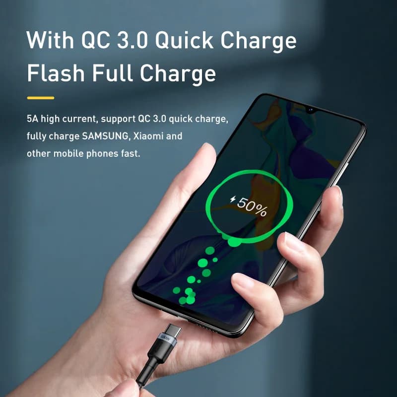 Baseus 100W/5A USB C To USB Type C Cable For iPhone 17 16 PD Fast Charging Charger Cord For Macbook Samsung Xiaomi Type-C Cable - 4