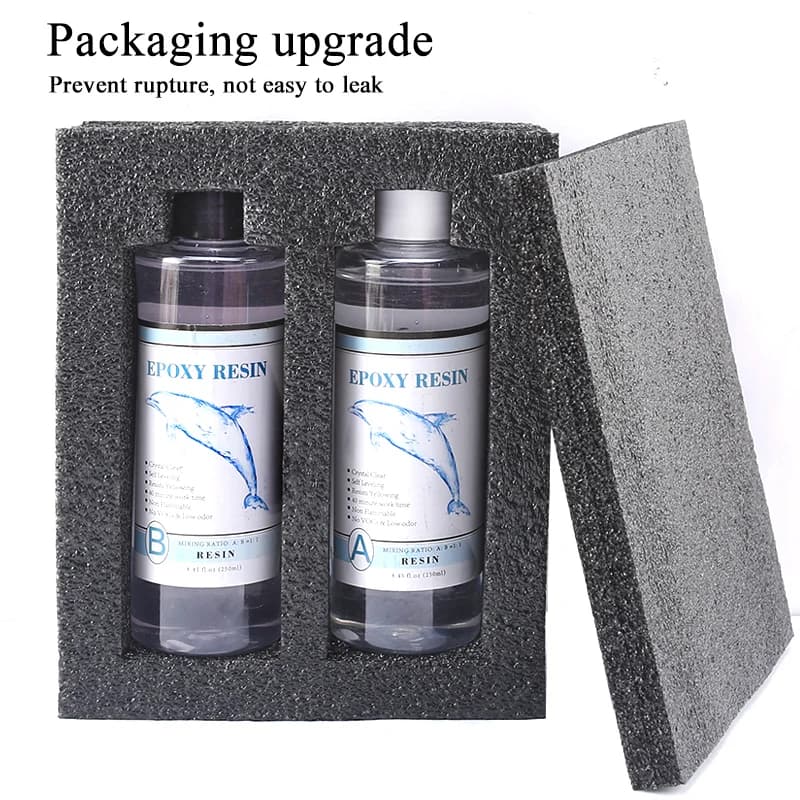 طقم راتنج إيبوكسي شفاف كريستالي 1:1، يتضمن أكواب قياس وعصا وقفازات سيليكون للصب - 6
