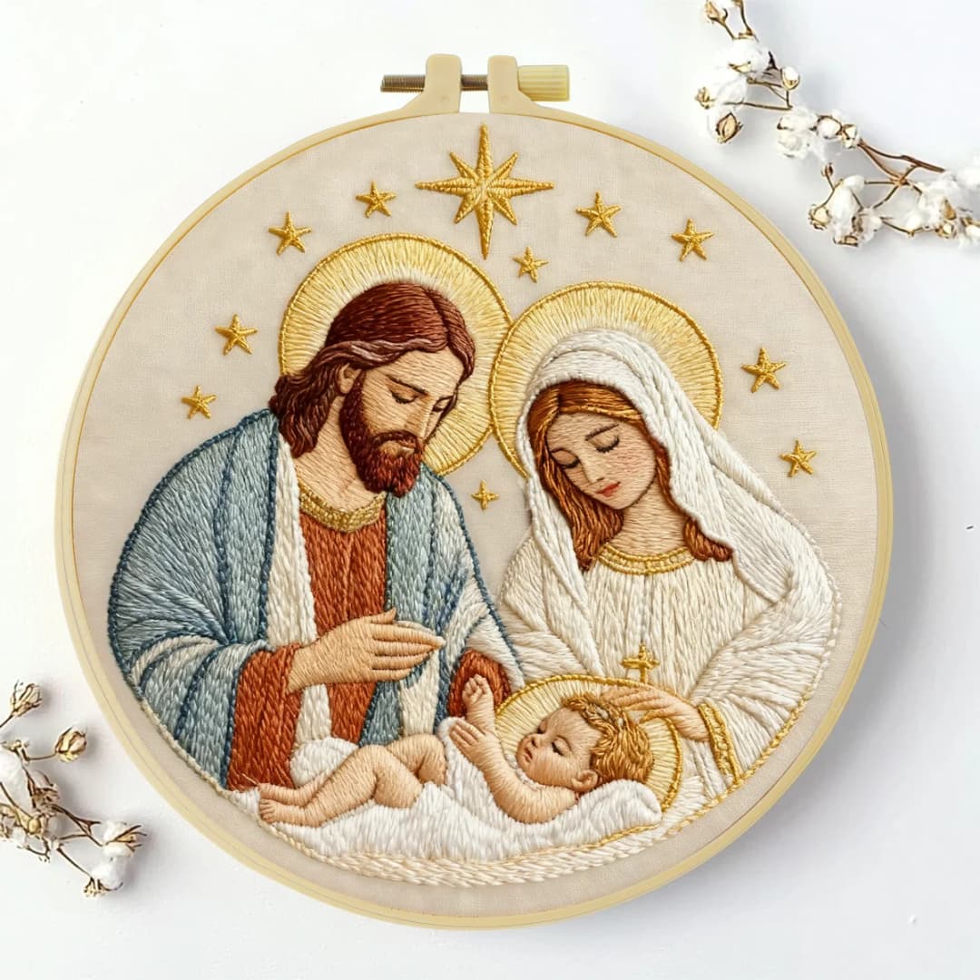1pc 20X20CM/15X15CM 7.87/6.3inch Religion Embroidery Starter Kit DIY Kit DIY Embroidery Kit Manualidades Needle Art - 3