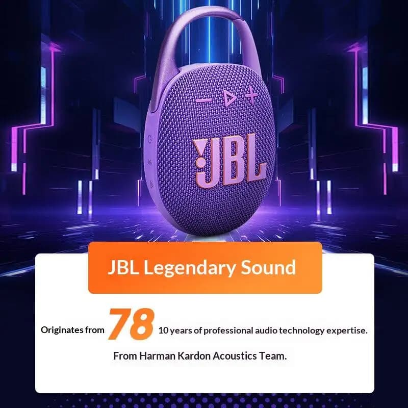 سماعة JBL Clip 5 جديدة تمامًا مقاومة للماء حتى مستوى IP67 الرسمي للاستخدام الخارجي الاحترافي - 5