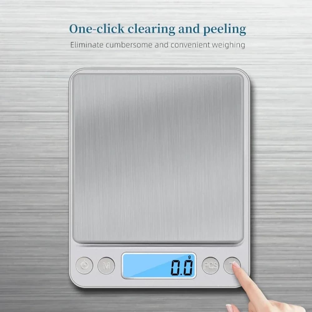 ميزان مطبخ رقمي محمول متعدد الاستخدامات، دقيق للأغذية والمجوهرات والبريد بشاشة LCD - 3