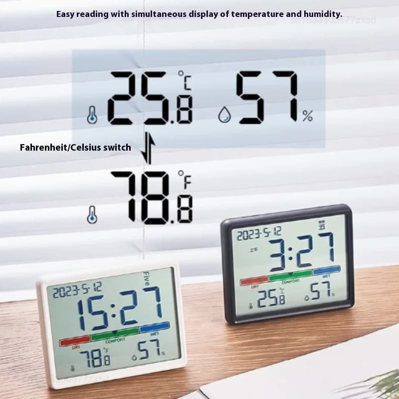 Mijia New Electronic Thermometer Hygrometer Weather Station High Precision with Table Clock Function Mini Thermometer LCD Tools - 5