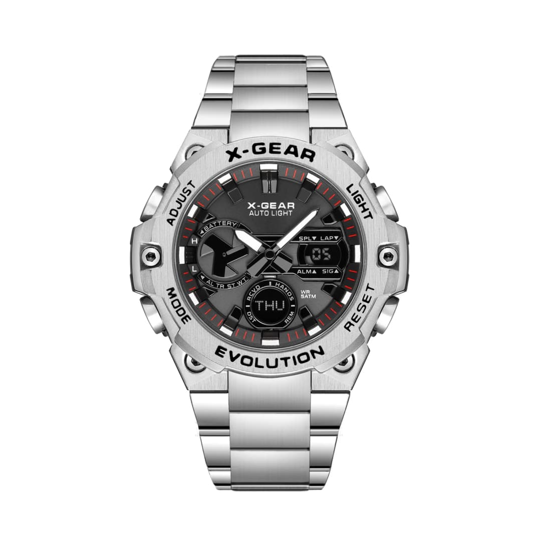 Men's Multi-Functional Stainless Steel Watch with Alarm Reminder Night Light Water Release And Rotating Windmill Feature