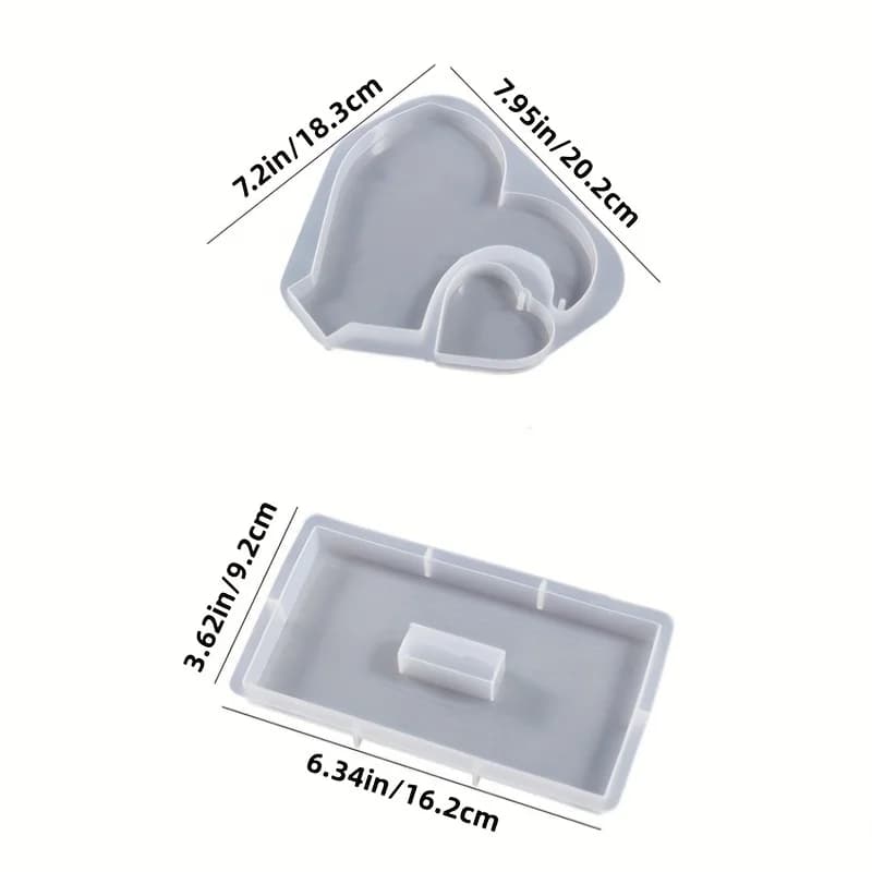1 set of DIY heart-shaped photo display resin silicone casting mold, suitable for home wedding decorations and graduation souven - 4