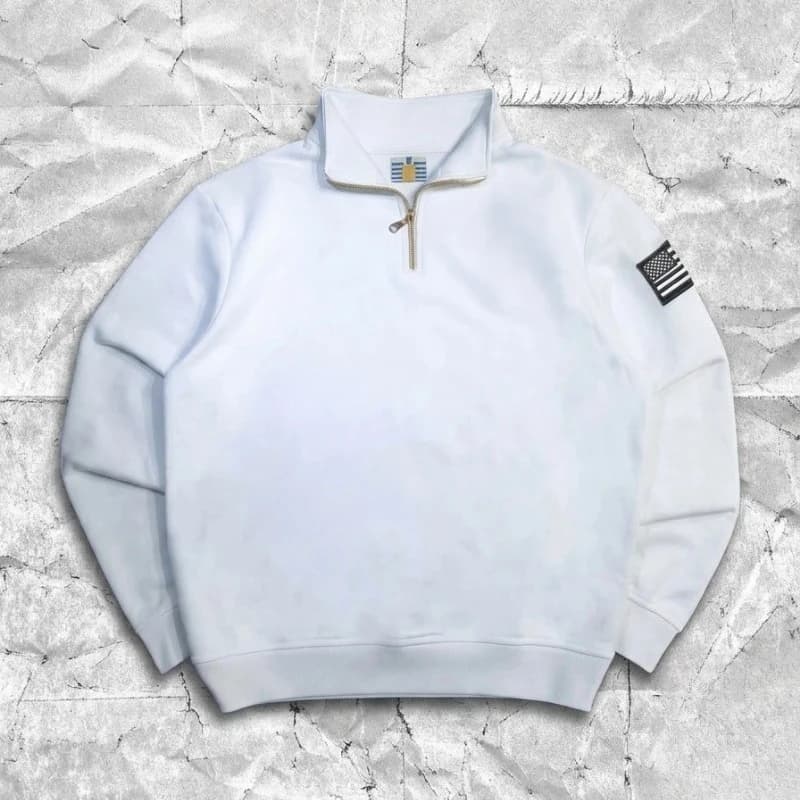 سترة Y2K ريترو برقبة بسحاب وتطريز ثلاثي الأبعاد هودي بسحاب ربعي ملابس الشارع الكلاسيكية الأمريكية ملابس للجنسين