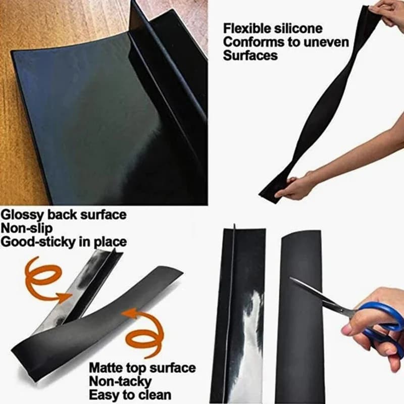 Stove Counter Gap Cover T-shaped Silicone Rubber Strip for Kitchen Oil-gas Slit Filler Heat Resistant Mat Oil Dust Water Seal - 3