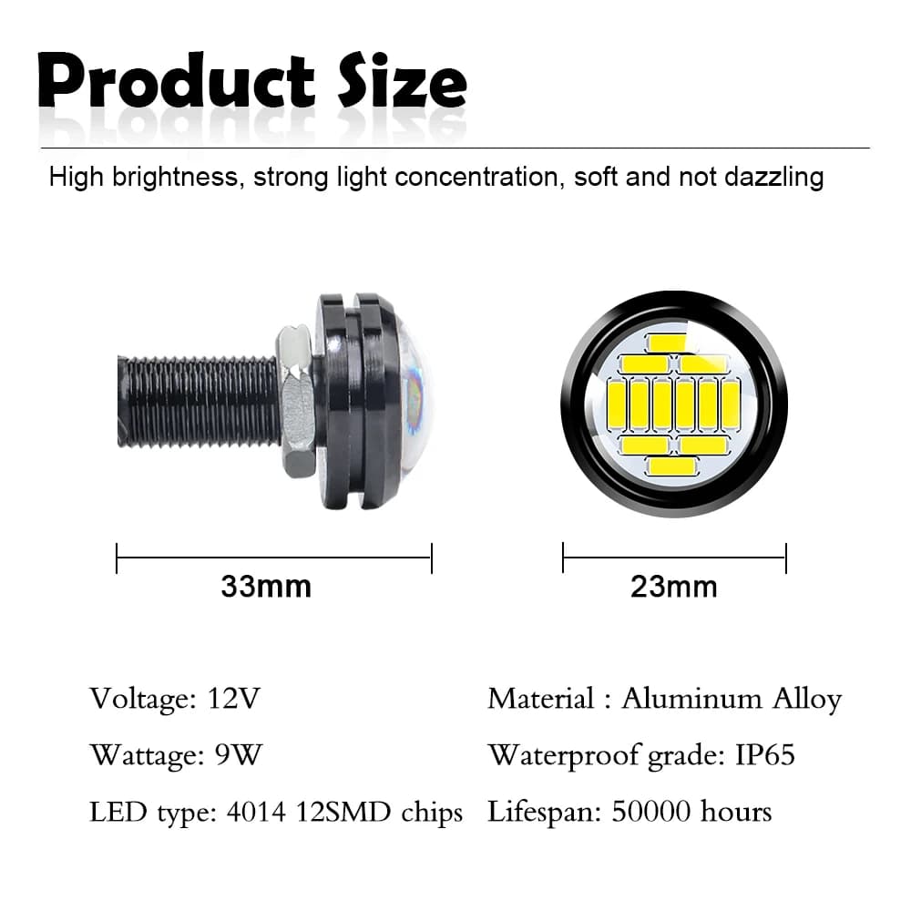 1 قطعة أضواء النهار الجري لسيارة 12 فولت DRL هوك لمبة مستديرة شاحنة مزدوجة فلاش الفرامل مصباح إشارة دراجة نارية اكسسوارات 2025 - 4