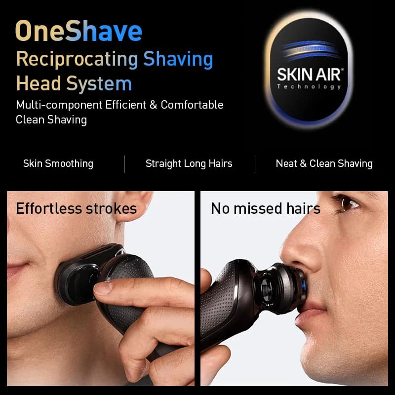 ماكينة حلاقة كهربائية براون سلسلة 5 برو 53-N20010cs SkinAir حلاقة لطيفة AutoSense طاقة متكيفة رأس عائم 4D للحلاقة الجافة والمبللة - 3