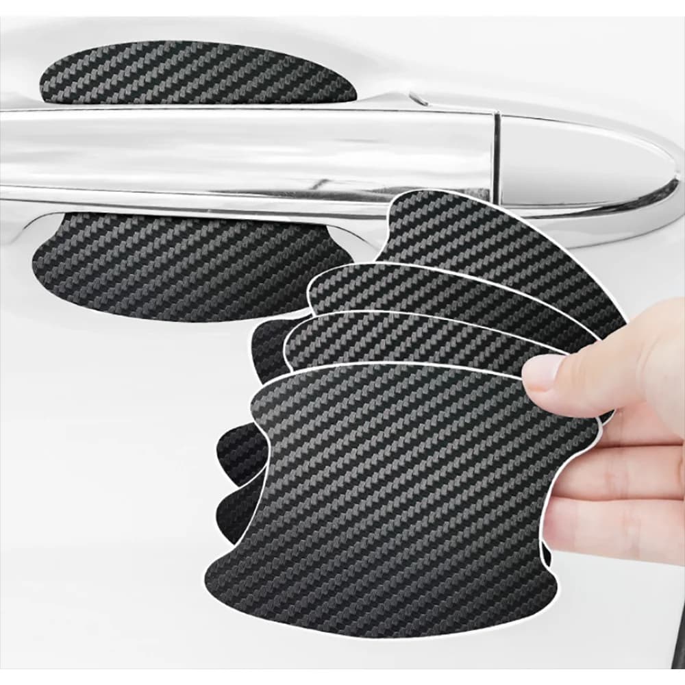 ملصقات السيارات مقبض الباب المضادة للخدش غطاء مقاوم ألياف الكربون حامي الملحقات الخارجية اكسسوارات السيارات تقليم 4 قطعة مجموعة - 6