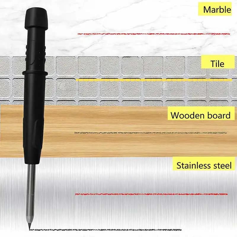 Longlife Automatic Pencil with Sharpener Metal Solid With Holder Deep Hole Mechanical Marker Stand Pocket Clip Tool Woodworking - 2