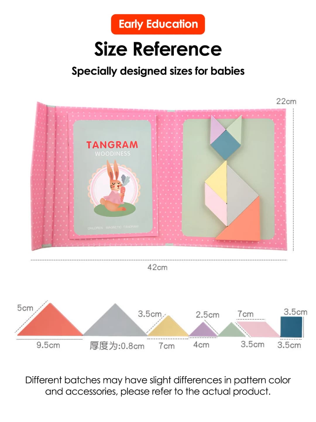 1Set Wooden Magnetic Tangram Puzzle Book Educational Toys For Children Baby Kid Portable Montessori Learning Intelligence - 3