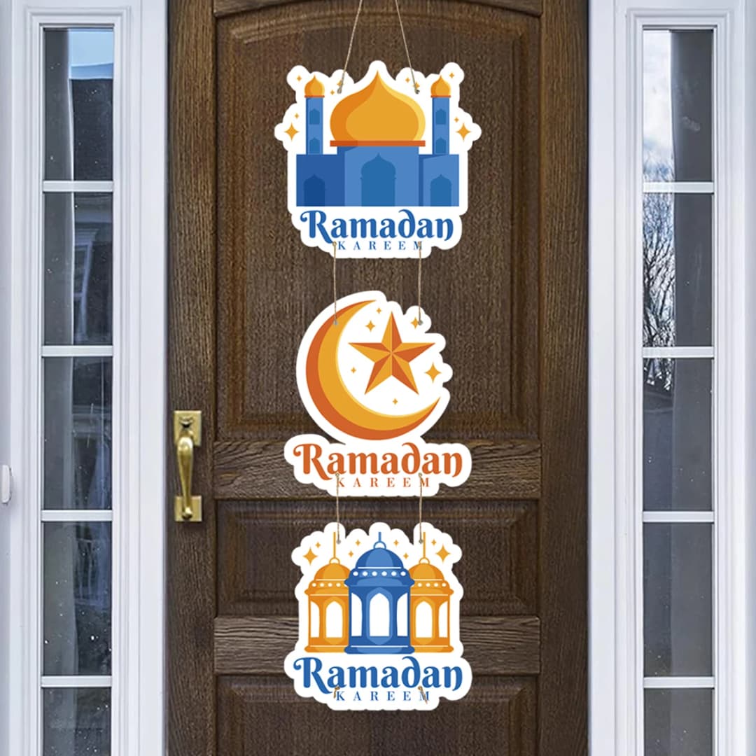 زينة عيد مبارك، تعليقة باب رمضان 2025، ديكور منزلي، رمضان كريم، حفلة إسلامية، عيد الأضحى - 2