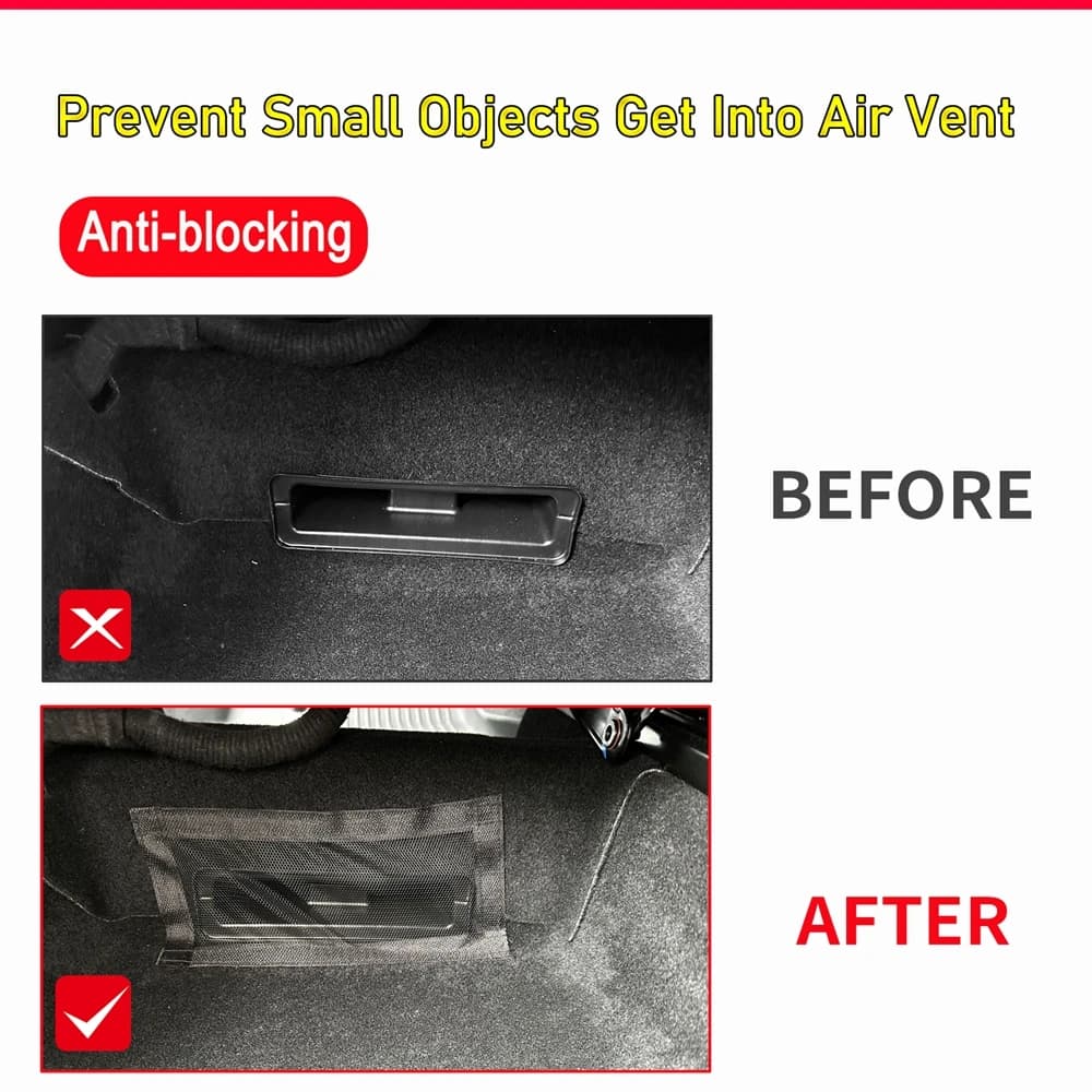 غطاء فتحة تهوية خلفية تحت المقعد لسيارة Tesla Model 3 Y Juniper إكسسوارات وقائية شبكة مخرج تكييف الهواء شبكة تهوية تدفق الهواء - 2