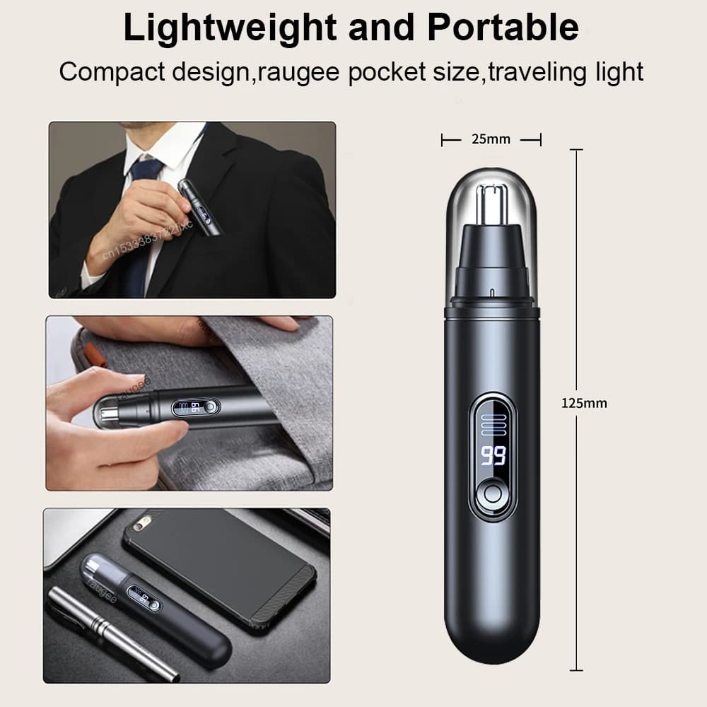 Nose Hair Trimmer Mini Portable Electric Nose Hair Clipper Rechargeable Automatic Shaving Nose Eyebrow Ear Painless Hair Remover - 6