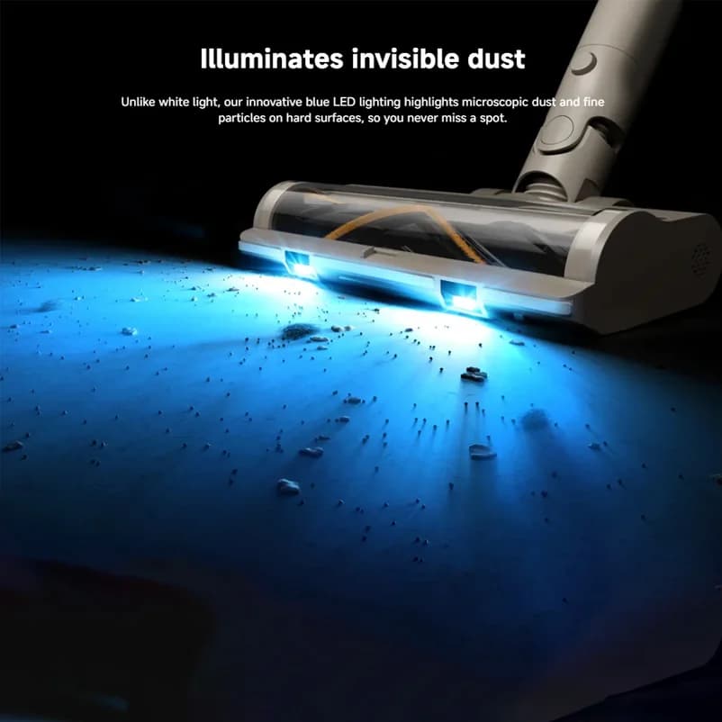 Dreame U20 Cordless Vacuum Cleaner 120AW 22000Pa Blue Light Dust Reveal V-shaped Anti-tangle for Pet Hair Hard Floor Carpet - 4