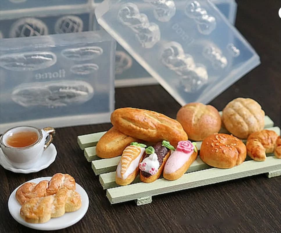24Patterns   Macaron  Biscuit  Bread Donuts 3D Acrylic Nail Mold Palace Nail Art Decorations  DIY Design Silicone  Nail Art - 5