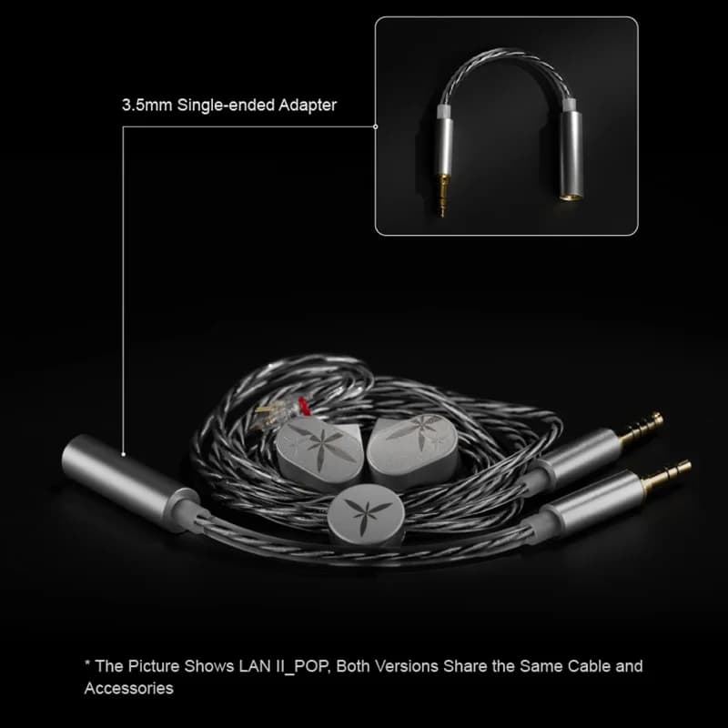 MOONDROP LAN II earphone 4.4mm 3.5mm Plug 0.78mm interchangeable cable Lan ll REF Lan ll POP In-ear wired headphones - 4