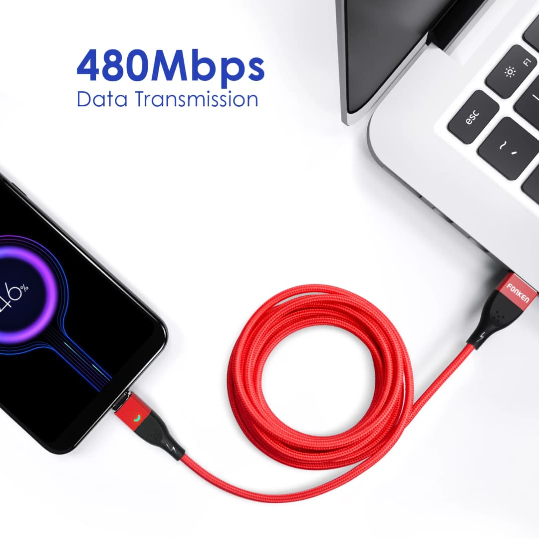 FONKEN المغناطيسي مايكرو USB نوع C كابل شحن سريع بيانات سلك الحبل شاحن مغناطيسي USB نوع C كابل لهواوي xiaomi 13 برو - 2
