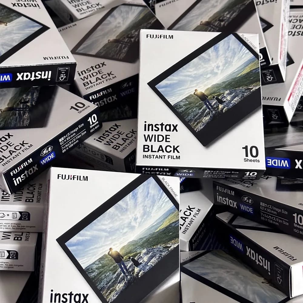 NewFujifilm Instax Wide Film White Edge Paper BLACK/ MONO CHROME/BRUSHED Photo Paper For Fuji Instant Camera 300/200/210/100/500 - 3
